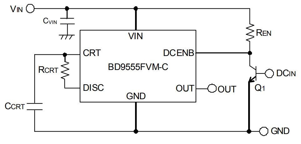 Application Circuit Diagram - ROHM Semiconductor BD9555FVM-C Timer IC